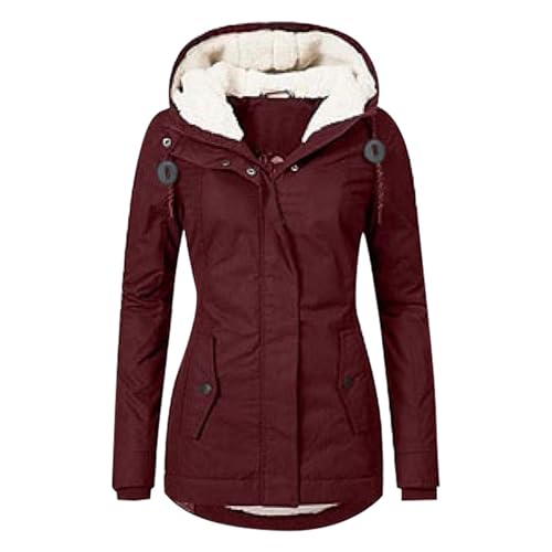 Briskorry Winterjacke Damen Lang Warm Gefüttert, Daunenjacke Damen, Steppmantel mit Kapuze Warme Outdoor Jacke Lange Ärmel Zipper Puffer Jacket Baggy Große Größen Wollmantel Mode Damen-Jacken Winter Briskorry Winterjacke Damen Lang Warm Gefüttert, Daunenjacke Damen, Steppmantel mit Kapuze Warme Outdoor Jacke Lange Ärmel Zipper Puffer Jacket Baggy Große Größen Wollmantel Mode Damen-Jacken Winter von Briskorry