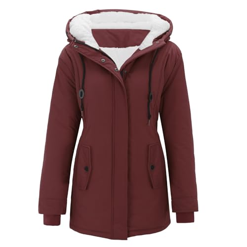 Briskorry Winterjacke Damen Warm Gefüttert, Damen Steppjacke, Outdoorjacke mit Kapuzen Warme Freizeitjacke Lange Ärmel Zipper Leichtsteppjacke Lockere Grosse Grössen Wachsjacke Elegant Parka Outdoor Briskorry Winterjacke Damen Warm Gefüttert, Damen Steppjacke, Outdoorjacke mit Kapuzen Warme Freizeitjacke Lange Ärmel Zipper Leichtsteppjacke Lockere Grosse Grössen Wachsjacke Elegant Parka Outdoor von Briskorry