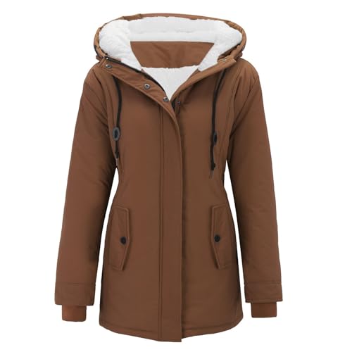 Briskorry Winterjacke Damen Warm Gefüttert, Damen Steppjacke, Outdoorjacke mit Kapuzen Warme Freizeitjacke Lange Ärmel Zipper Leichtsteppjacke Lockere Grosse Grössen Wachsjacke Elegant Parka Outdoor Briskorry Winterjacke Damen Warm Gefüttert, Damen Steppjacke, Outdoorjacke mit Kapuzen Warme Freizeitjacke Lange Ärmel Zipper Leichtsteppjacke Lockere Grosse Grössen Wachsjacke Elegant Parka Outdoor von Briskorry
