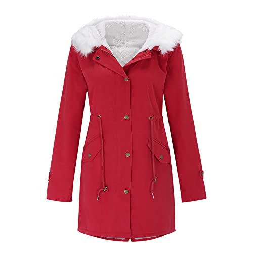 Briskorry Winterjacke Damen mit Fellkapuze, Steppjacke Damen, Daunenmantel Warm mit Kapuzen Trenchcoat mit Reißverschluss Langarm Steppparka Lockere Übergrößen Sportjacke Bequem Mäntel Outdoor Briskorry Winterjacke Damen mit Fellkapuze, Steppjacke Damen, Daunenmantel Warm mit Kapuzen Trenchcoat mit Reißverschluss Langarm Steppparka Lockere Übergrößen Sportjacke Bequem Mäntel Outdoor von Briskorry