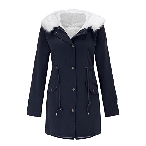 Briskorry Winterjacke Damen mit Fellkapuze, Steppjacke Damen, Daunenmantel Warm mit Kapuzen Trenchcoat mit Reißverschluss Langarm Steppparka Lockere Übergrößen Sportjacke Bequem Mäntel Outdoor Briskorry Winterjacke Damen mit Fellkapuze, Steppjacke Damen, Daunenmantel Warm mit Kapuzen Trenchcoat mit Reißverschluss Langarm Steppparka Lockere Übergrößen Sportjacke Bequem Mäntel Outdoor von Briskorry