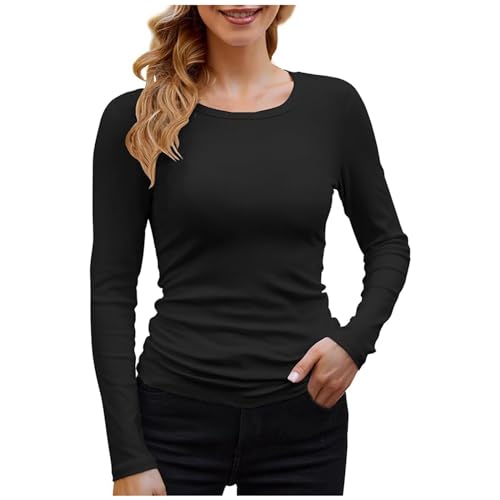 Briskorry Y2K Top Weiß, Crop Top Damen Langarm, Oberteil Dehnbar Enge Tshirt Rundhals Lange Ärmel Top Y2K Athletisches Unterziehshirt Klassischer Solide Streetwear Casual Briskorry Y2K Top Weiß, Crop Top Damen Langarm, Oberteil Dehnbar Enge Tshirt Rundhals Lange Ärmel Top Y2K Athletisches Unterziehshirt Klassischer Solide Streetwear Casual von Briskorry