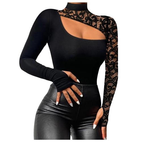 Damen Langarmshirt Baumwolle, Crop Top Y2K, Oberteile Spitzen Slim Fit T-Shirts Long Sleeve Hochgeschlossene Shirts Skims Aesthetic Unterziehshirt Einfarbiger Basic Streetwear Lässiger Unregelmäßige Damen Langarmshirt Baumwolle, Crop Top Y2K, Oberteile Spitzen Slim Fit T-Shirts Long Sleeve Hochgeschlossene Shirts Skims Aesthetic Unterziehshirt Einfarbiger Basic Streetwear Lässiger Unregelmäßige von Briskorry
