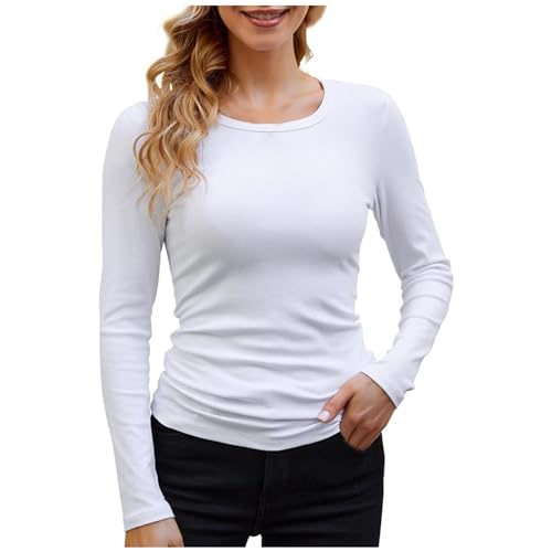 Damen Langarmshirt Elegant, Crop Tops Damen Langarm, Oberteile Enge Dehnbar Tshirt Langen Ärmeln Rundhalsausschnitt Top Y2K Elegant Clean Girl Klamotten Klassischer Einfarbig Streetwear Lässiger Damen Langarmshirt Elegant, Crop Tops Damen Langarm, Oberteile Enge Dehnbar Tshirt Langen Ärmeln Rundhalsausschnitt Top Y2K Elegant Clean Girl Klamotten Klassischer Einfarbig Streetwear Lässiger von Briskorry