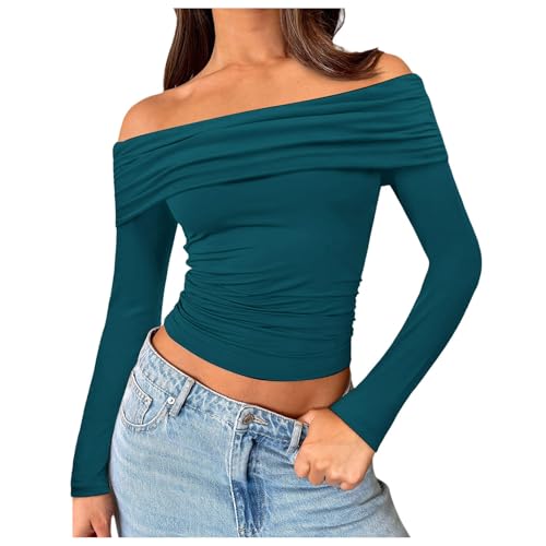 Damen Oberteile Langarm, Crop Tops Damen Sport Langarm, Oberteil Bauchfreies Slim Fit Tee Shirt Long Sleeve Schulterfrei Tops Sexy Y2K Stockholm Style Clothes Einfarbige Klassische Streetwear Lässig Damen Oberteile Langarm, Crop Tops Damen Sport Langarm, Oberteil Bauchfreies Slim Fit Tee Shirt Long Sleeve Schulterfrei Tops Sexy Y2K Stockholm Style Clothes Einfarbige Klassische Streetwear Lässig von Briskorry