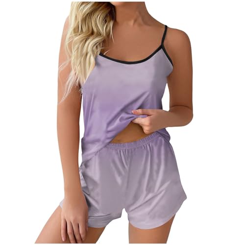 Damen Pyjama Kurz, Schlafanzug Damen Sommer, Pyjamas Set Zweiteiliges Shorty Nachtwäsche Set V-Ausschnit Reizvolle Camisole Sleepshirt und Schlafshorts Sleepwear Casual Negligé Gradient Halloween Damen Pyjama Kurz, Schlafanzug Damen Sommer, Pyjamas Set Zweiteiliges Shorty Nachtwäsche Set V-Ausschnit Reizvolle Camisole Sleepshirt und Schlafshorts Sleepwear Casual Negligé Gradient Halloween von Briskorry