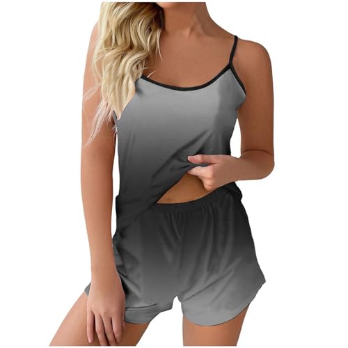 Damen Pyjama Kurz, Schlafanzug Damen Sommer, Pyjamas Set Zweiteiliges Shorty Nachtwäsche Set V-Ausschnit Reizvolle Camisole Sleepshirt und Schlafshorts Sleepwear Casual Negligé Gradient Halloween Damen Pyjama Kurz, Schlafanzug Damen Sommer, Pyjamas Set Zweiteiliges Shorty Nachtwäsche Set V-Ausschnit Reizvolle Camisole Sleepshirt und Schlafshorts Sleepwear Casual Negligé Gradient Halloween von Briskorry