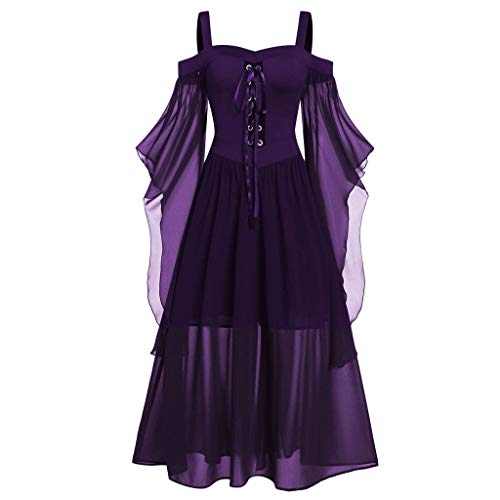 Kleid Mittelalter Damen, Renaissance Kleid Damen Lang, Gotischen Kleid Retro Mesh Maxikleid Trompete Ärmel Gesmokte Taille Partykleider Frabblock Schulterfreie Festlich Kostüm Mittelalterliche Kleid Mittelalter Damen, Renaissance Kleid Damen Lang, Gotischen Kleid Retro Mesh Maxikleid Trompete Ärmel Gesmokte Taille Partykleider Frabblock Schulterfreie Festlich Kostüm Mittelalterliche von Briskorry