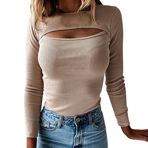 Langarmshirt Damen Eng, Crop Top Schwarz Langarm, Oberteile Enge Stretch T Shirt Langärmelig Aushöhlen Tops Athletische Skims Stockholm Style Clothes Klassischer Einfarbiger Streetwear Frauen Langarmshirt Damen Eng, Crop Top Schwarz Langarm, Oberteile Enge Stretch T Shirt Langärmelig Aushöhlen Tops Athletische Skims Stockholm Style Clothes Klassischer Einfarbiger Streetwear Frauen von Briskorry