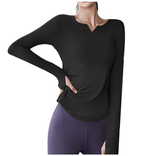 Langarmshirt Damen Eng, Crop Tops Damen Y2K, Oberteil Slim Fit Stretch Tee Shirts V Ausschnitt Langarm Top Skims Aesthetic Stockholm Style Clothes Einfarbige Basic Streetwear Beiläufig Langarmshirt Damen Eng, Crop Tops Damen Y2K, Oberteil Slim Fit Stretch Tee Shirts V Ausschnitt Langarm Top Skims Aesthetic Stockholm Style Clothes Einfarbige Basic Streetwear Beiläufig von Briskorry