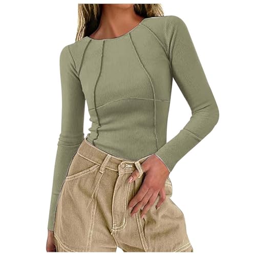 Long Sleeve Shirt Women Sport, Crop Top Weiß Langarm, Oberteil Dehnbar Slim Fit Tee Shirt Longsleeve Rundhals Bluse Athletisch Y2K Stockholm Style Clothes Solide Klassisch Streetwear Teenager Long Sleeve Shirt Women Sport, Crop Top Weiß Langarm, Oberteil Dehnbar Slim Fit Tee Shirt Longsleeve Rundhals Bluse Athletisch Y2K Stockholm Style Clothes Solide Klassisch Streetwear Teenager von Briskorry