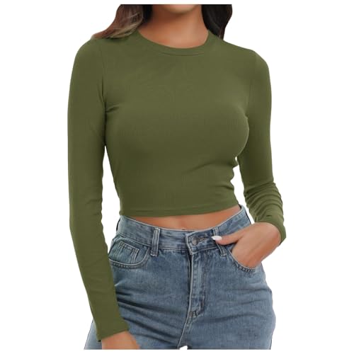 Long Sleeve Shirt Women Y2K, Crop Top Y2K Aesthetic, Oberteil Bauchfreie Eng Tshirts Rundhalsausschnitt Long Sleeve Bluse Aesthetic Skims Unterziehshirt Einfarbiges Klassische Streetwear Frauen Long Sleeve Shirt Women Y2K, Crop Top Y2K Aesthetic, Oberteil Bauchfreie Eng Tshirts Rundhalsausschnitt Long Sleeve Bluse Aesthetic Skims Unterziehshirt Einfarbiges Klassische Streetwear Frauen von Briskorry