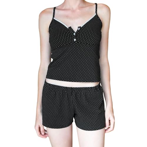Pyjama Damen, Schlafanzug Damen Kurz Set Sexy, Pjs Kurz Zweiteiliges Nachtwäsche Set Sexy V Ausschnitt Spaghettiträger Sleepshirt und Schlafshort Nachtkleidung Lässig Nachtkleid Bedruckte 2024 Pyjama Damen, Schlafanzug Damen Kurz Set Sexy, Pjs Kurz Zweiteiliges Nachtwäsche Set Sexy V Ausschnitt Spaghettiträger Sleepshirt und Schlafshort Nachtkleidung Lässig Nachtkleid Bedruckte 2024 von Briskorry