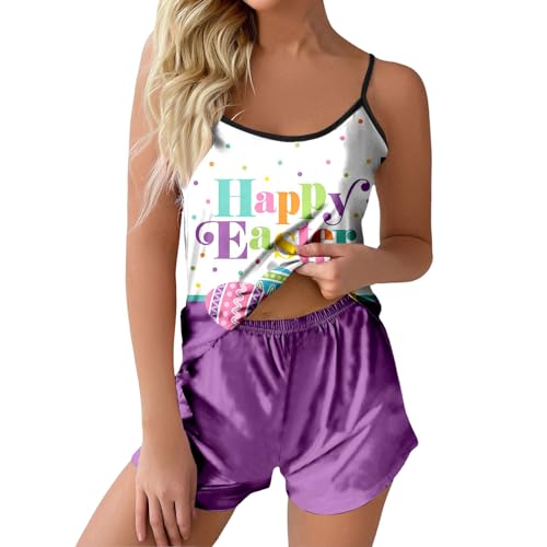 Pyjama Damen Satin, Schlafanzug Damen Sommer, Schlafanzüge Zweiteiliges Kurz Nachtwäsche Reizvolle V Ausschnitt Ärmellose Nachthemd und Short Nightwear Komfort Beiläufig Babydoll Bedruckt 2024 Pyjama Damen Satin, Schlafanzug Damen Sommer, Schlafanzüge Zweiteiliges Kurz Nachtwäsche Reizvolle V Ausschnitt Ärmellose Nachthemd und Short Nightwear Komfort Beiläufig Babydoll Bedruckt 2024 von Briskorry