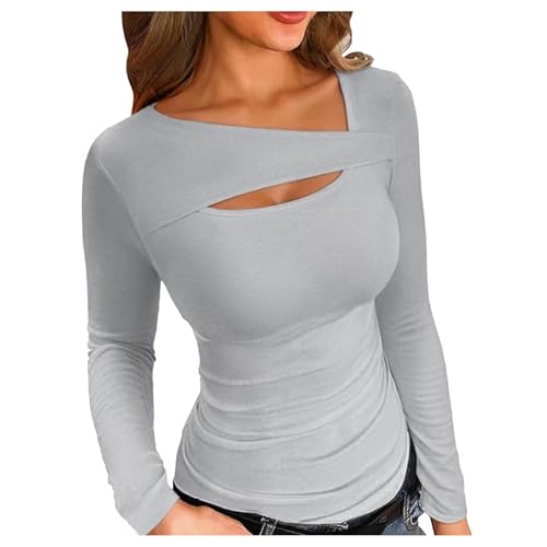 Shirt Langarm Damen Baumwolle, Crop Top Damen Langarm, Oberteile Dehnbar Enges Tshirts Unregelmäßige Lange Ärmel Blusen Skims Athletisch Clean Girl Klamotten Klassisch Einfarbiger Streetwear Frauen Shirt Langarm Damen Baumwolle, Crop Top Damen Langarm, Oberteile Dehnbar Enges Tshirts Unregelmäßige Lange Ärmel Blusen Skims Athletisch Clean Girl Klamotten Klassisch Einfarbiger Streetwear Frauen von Briskorry