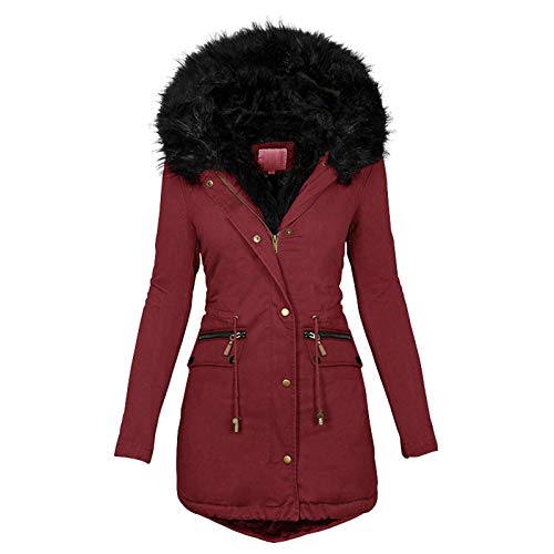 Winterjacke Damen mit Fellkapuze, Outdoor Daunenjacken für Damen, Daunenmantel Warm mit Kapuze Windjacke Langarm mit Reißverschluss Daunen Mantel Lose Übergrößen Felljacke Kuschelig Mantel Winter Winterjacke Damen mit Fellkapuze, Outdoor Daunenjacken für Damen, Daunenmantel Warm mit Kapuze Windjacke Langarm mit Reißverschluss Daunen Mantel Lose Übergrößen Felljacke Kuschelig Mantel Winter von Briskorry