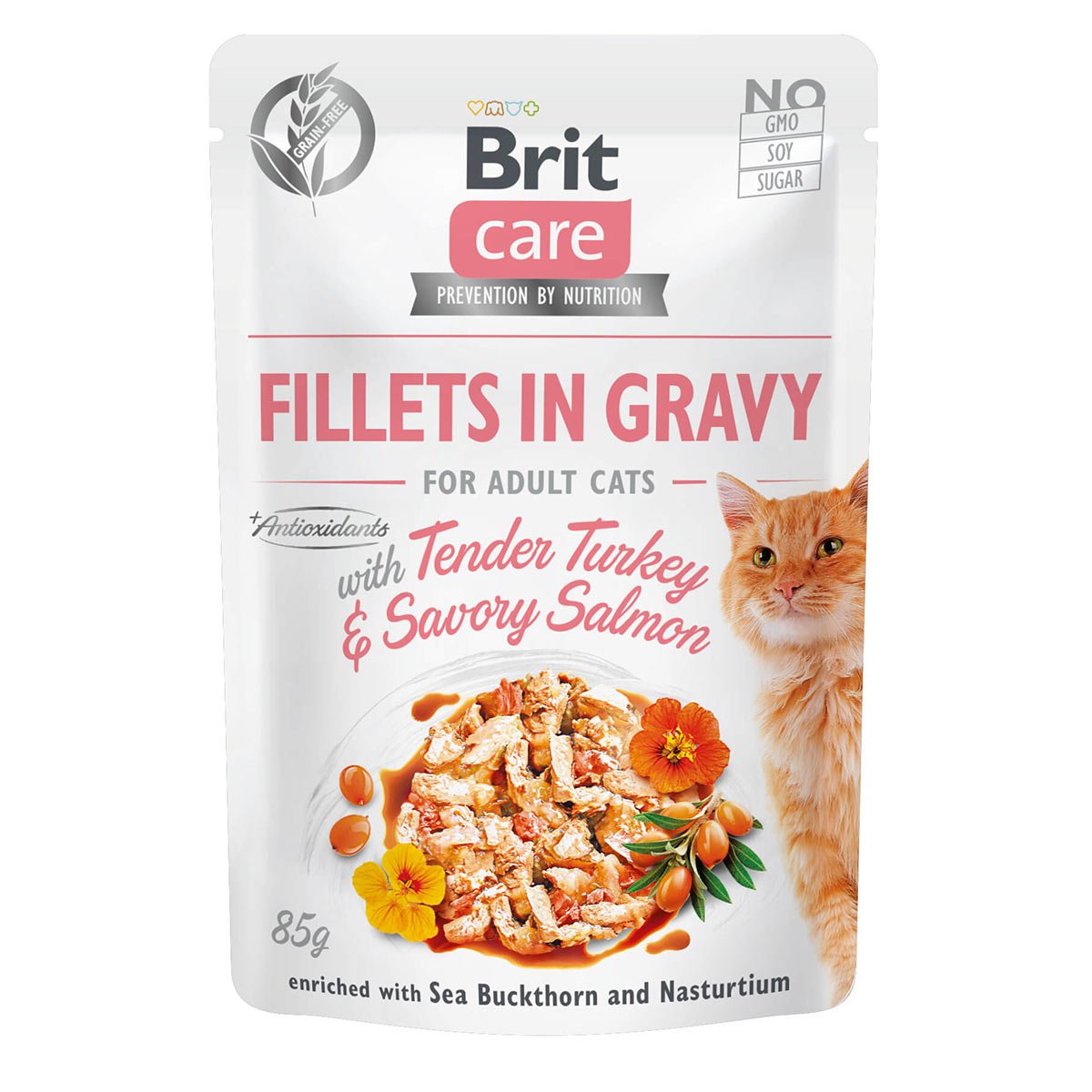 Brit Care Cat Fillets in Gravy Turkey & Salmon 24x85g von Brit Care