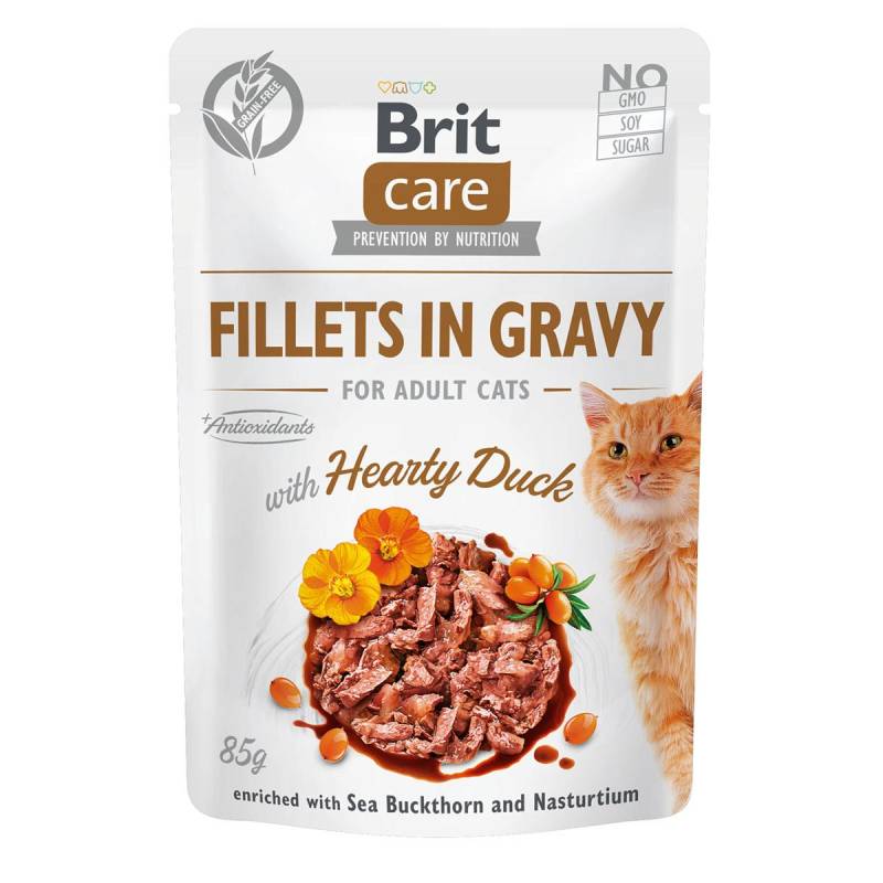 Brit Care Cat Fillets in Gravy with Hearty Duck 48x85g von Brit Care
