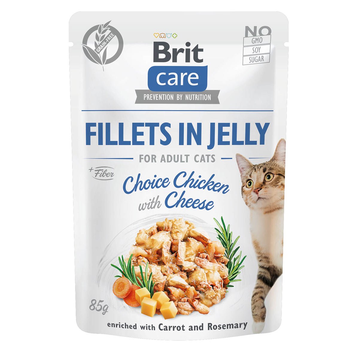 Brit Care Cat Fillets in Jelly Chicken & Cheese 6x85g von Brit Care