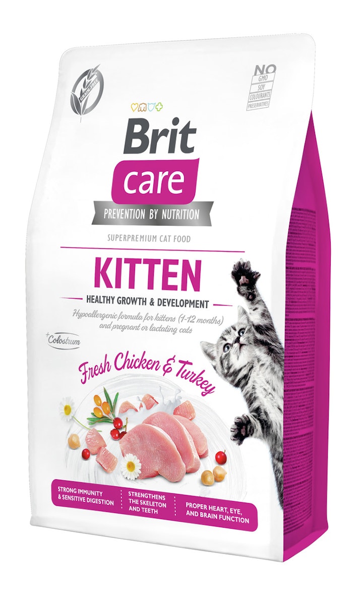 Brit Care Fresh Chicken&Turkey getreidefrei Kitten Katzentrockenfutter Sparpaket 2 x 2 Kilogramm