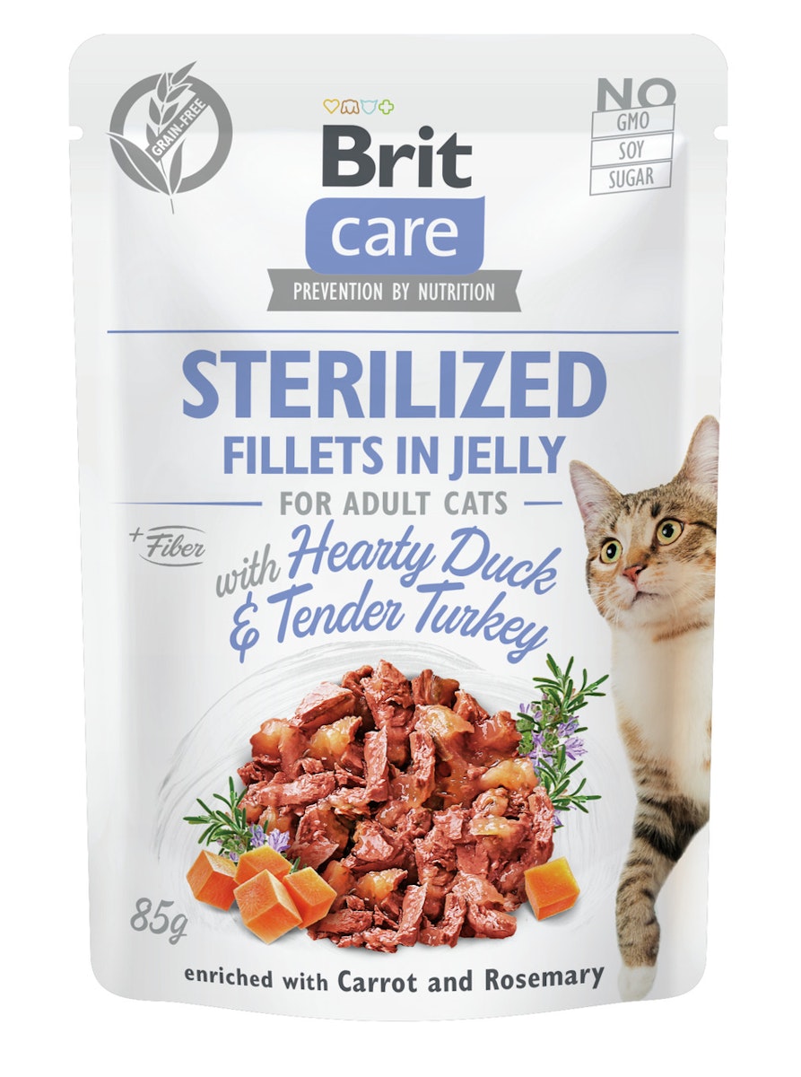 Brit Care Sterilized Fillets in Jelly 85 Gramm Katzennassfutter von Brit Care