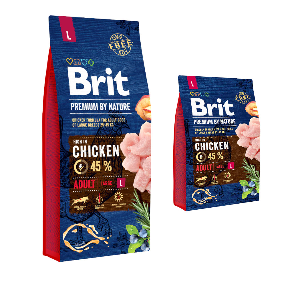15 kg + 3 kg gratis! 18 kg Brit Premium by Nature - Adult Large Breed mit Huhn 15 kg + 3 kg gratis! 18 kg Brit Premium by Nature - Adult Large Breed mit Huhn von Brit Premium