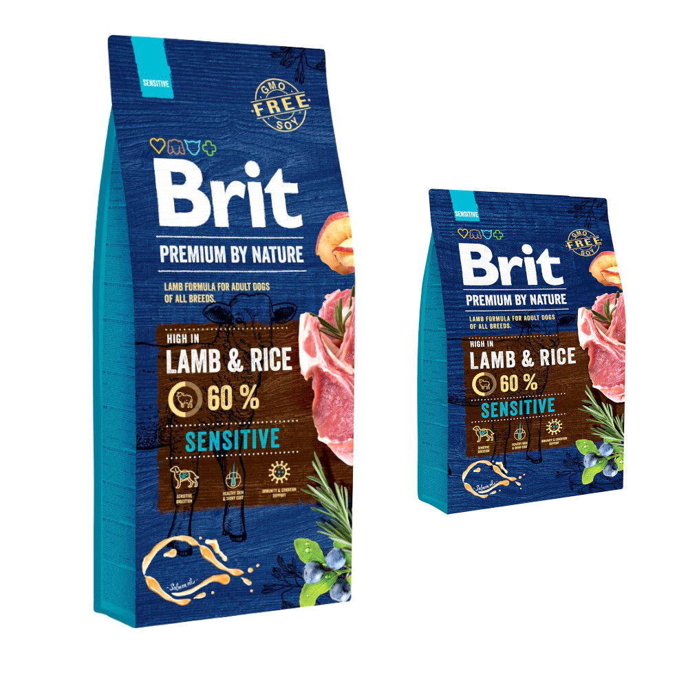 15 kg + 3 kg gratis! 18 kg Brit Premium by Nature - Sensitive Lamm 15 kg + 3 kg gratis! 18 kg Brit Premium by Nature - Sensitive Lamm von Brit Premium