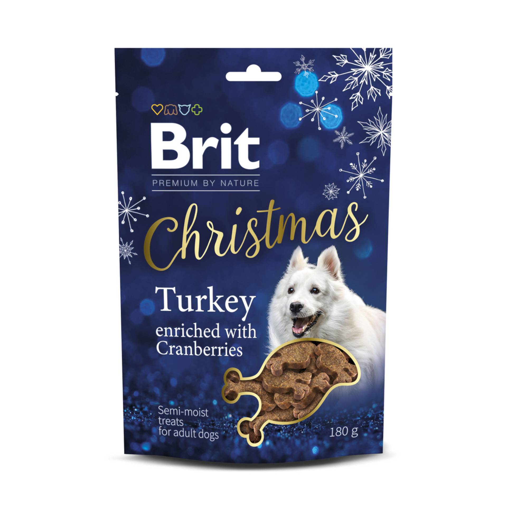 Brit Premium by Nature Halbfeuchte Weihnachts-Snacks mit Truthahn - Sparpaket: 3 x 180 g von Brit Premium