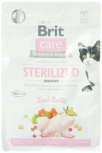 Brit Care Sensitive Trockenes Katzenfutter, Kaninchenfleisch, kastriert, Erwachsene, ohne Getreide, 2 Kg von Brit