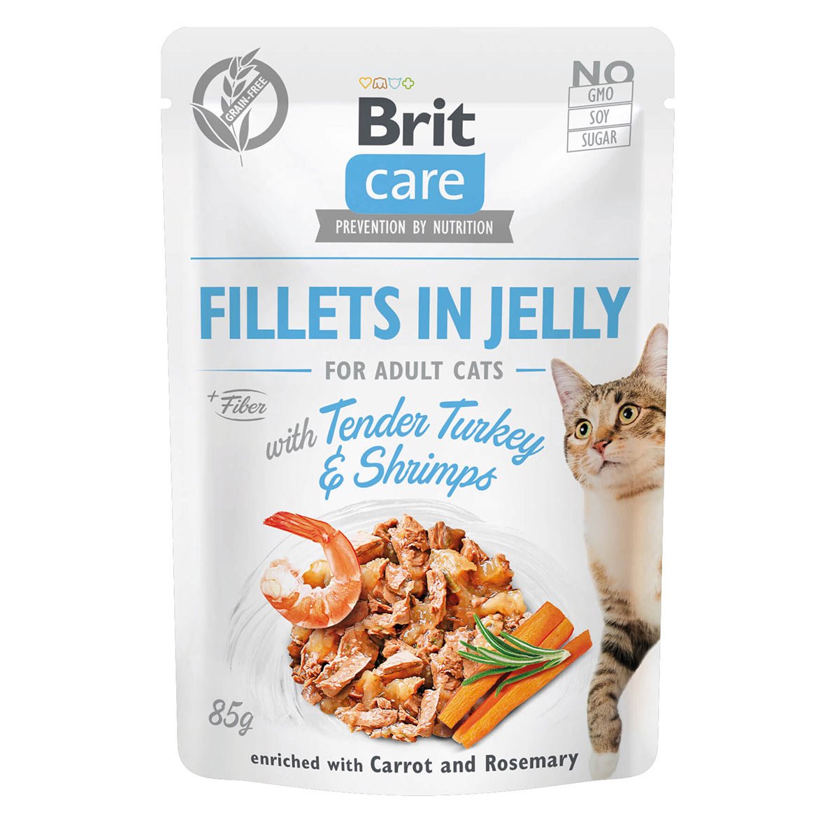 Brit Care Cat Fillets in Jelly Turkey & Shrimps 48x85g von Brit Care