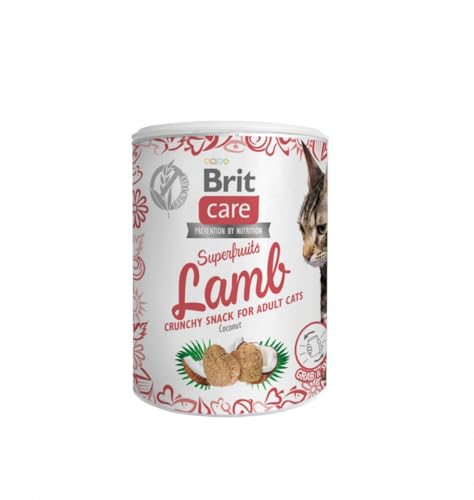 Brit Care Superfruits Lamb, Knuspriger Snack für Erwachsene Katzen mit Kokosnuss, 100g Brit Care Superfruits Lamb, Knuspriger Snack für Erwachsene Katzen mit Kokosnuss, 100g von Brit