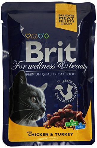 Brit Cat Pouches with Chicken und Turkey 100 g, 24er Pack (24 x 100 g) von Brit