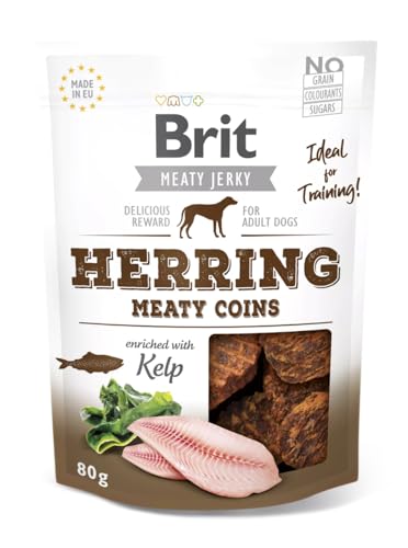 VAFO Praha s.r.o. Brit Dog Snacks für Hunde, 80 g, Snack Jerky Herring Münzen von Brit