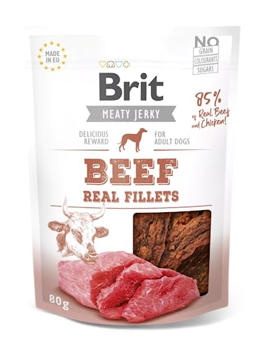 VAFO PRAHA s.r.o. Bret Dog Snacks 80G Snack Justky Beef Filets / 12 von Brit