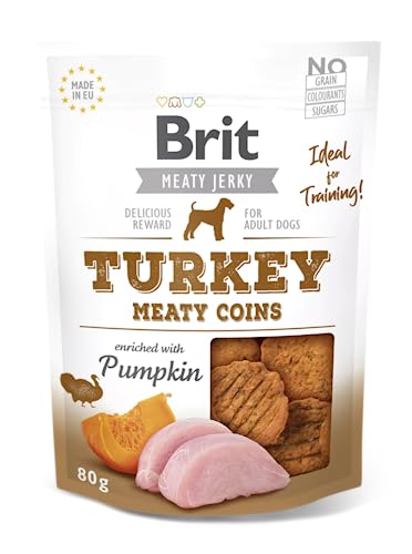 VAFO PRAHA s.r.o. Bret Dog Snacks 80G Snack Jerky Turkey Münzen von Brit