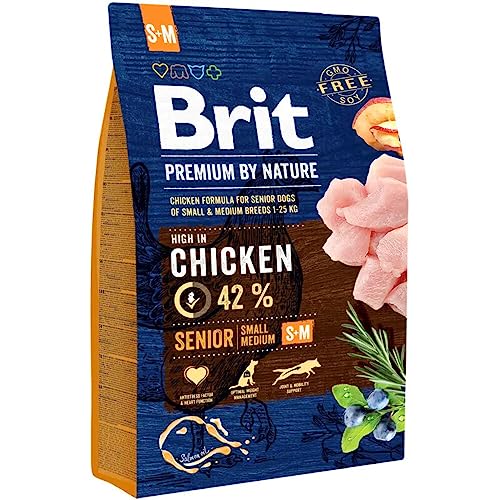 Brit Premium by Nature Chicken Senior Kurczak Karma Dla Starszych Psów Małych I Średnich Ras S+M 3 kg von Brit