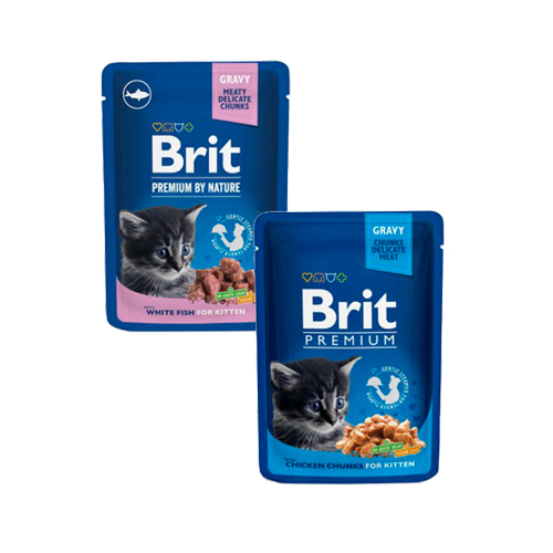 Brit Premium Cat Pouches - Kitten - Weißfisch - 24 x 100 g Brit Premium Cat Pouches - Kitten - Weißfisch - 24 x 100 g von Brit