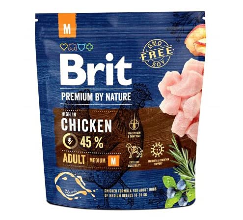 VAFO PRAHA s.r.o. Brit Premium Trockenfutter für Hunde, Natur, 1 kg, Erwachsene M/10 von Brit