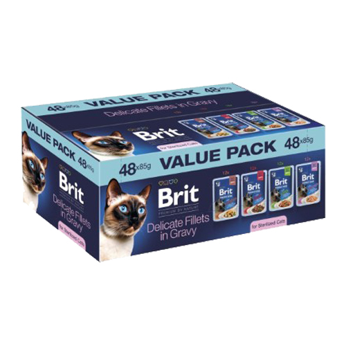 Brit Premium by Nature Cat - Delicate Fillets in Gravy Sterilised Value Pack - 48 x 85 g Brit Premium by Nature Cat - Delicate Fillets in Gravy Sterilised Value Pack - 48 x 85 g von Brit