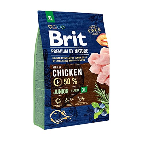VAFO PRAHA s.r.o. Brit Premium by Nature Trockenfutter für Hunde, 3 kg, Junior XL von Brit