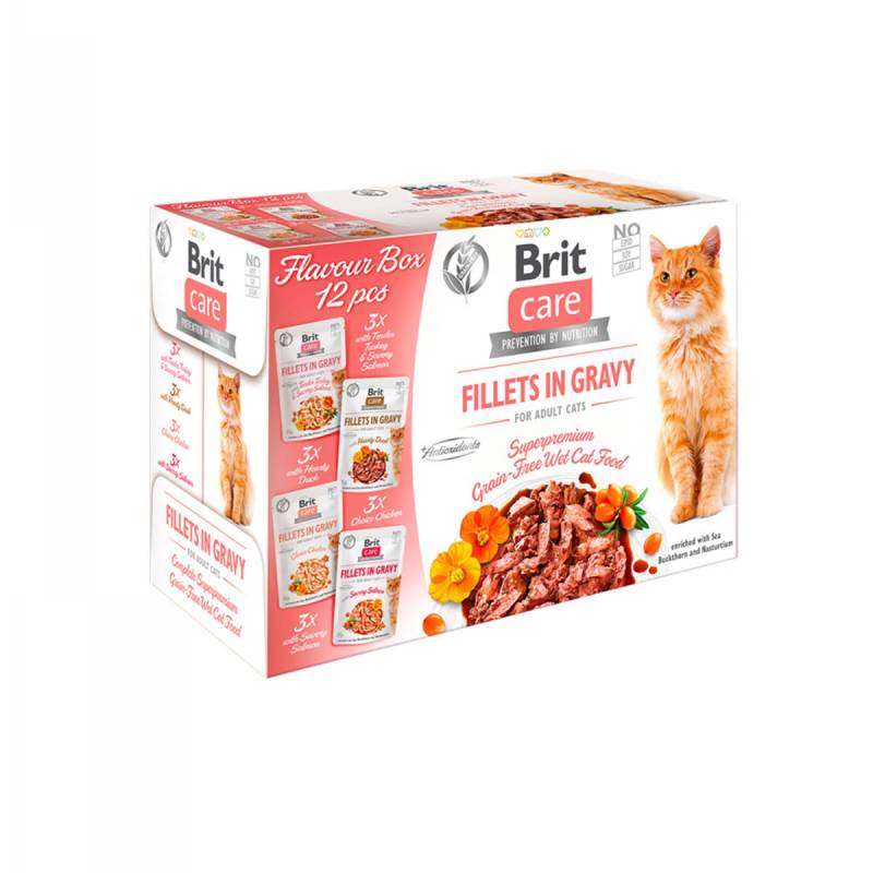 Brit Care Cat Flavour box-Fillets in Gravy 12x85g von Brit Care