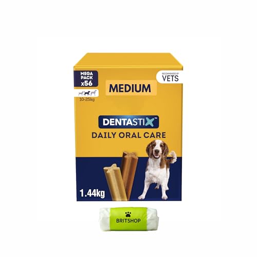 Zahnstäbchen für die tägliche Mundpflege, Medium, 56 Stück, Mega-Packung, 1,44 kg, mit Britshop Kotbeutel Zahnstäbchen für die tägliche Mundpflege, Medium, 56 Stück, Mega-Packung, 1,44 kg, mit Britshop Kotbeutel von Britshop