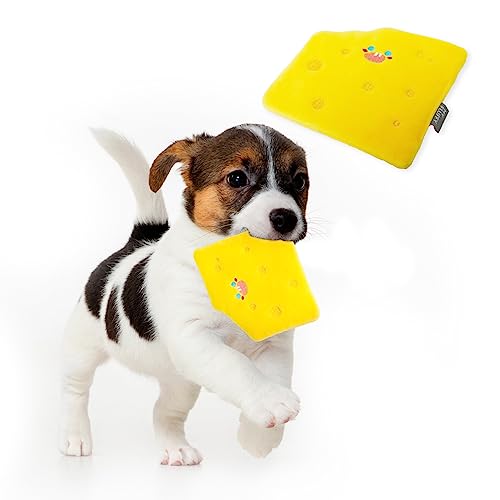 Britzgo welpenspielzeug, quietschendes Hundespielzeug, langlebiges und sicheres Plüsch-Hundespielzeug, Kauspielzeug für kleine, mittlere und große Hunde (Käsespielzeug) von Britzgo