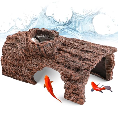Briwooody Kunstholz-Fischhöhle, extra groß, 48,3 cm, Baumstumpfversteck für Aquarien, dekorativer Unterschlupf für Teiche, Aquarien und Terrarien, Eidechsenschlange, Reptilien und Wildtierversteck Briwooody Kunstholz-Fischhöhle, extra groß, 48,3 cm, Baumstumpfversteck für Aquarien, dekorativer Unterschlupf für Teiche, Aquarien und Terrarien, Eidechsenschlange, Reptilien und Wildtierversteck von Briwooody