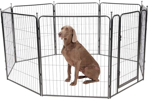 Brixy Hundeauslauf - Welpenlaufstall - 8 Paneele - 100 x 80 CM - Faltbar - Mit Tür - Stahl - Schwarz Brixy Hundeauslauf - Welpenlaufstall - 8 Paneele - 100 x 80 CM - Faltbar - Mit Tür - Stahl - Schwarz von Brixy