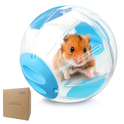 Hamster Gymnastikball 7,9 Zoll Syrischer Hamsterball Transparent Großer Ball mit vier Eingängen (Blau) von BroPetAssistant