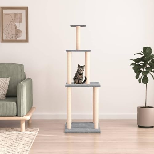 Brokky Kratzbaum mit Sisal-Kratzsäulen Katzen Baumhaus Katzen Kratzbaum Hellgrau 149 cm Brokky Kratzbaum mit Sisal-Kratzsäulen Katzen Baumhaus Katzen Kratzbaum Hellgrau 149 cm von Brokky