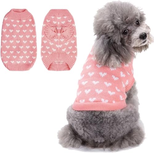 Hundepullover Warm, Hundepulli für kleine mittelgroße Hunde, Herbst/Winter hohe Elastizität Bequeme Haustierkleidung, Weihnachten Neujahr Hundekostüm (Rosa,XL) von BrooBirder