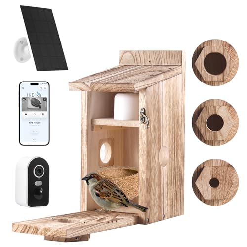 Vogelhaus mit 5MP Kamera, Nistkasten für Vögel für Draußen Wetterfest, 2,4 G WiFi & App Benachrichtigung, Video/Fotoaufnahme & Bewegungserkennung, Beobachten des Vogellebens, Nachtsicht, Solarbetrieb Vogelhaus mit 5MP Kamera, Nistkasten für Vögel für Draußen Wetterfest, 2,4 G WiFi & App Benachrichtigung, Video/Fotoaufnahme & Bewegungserkennung, Beobachten des Vogellebens, Nachtsicht, Solarbetrieb von BrooBirder
