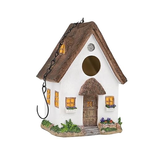 Vogelhaus zum Aufhängen, Nistkasten für Vögel für Draußen Wetterfest, Vogelhäuschen Bunt, Vogelvilla für Garten, Balkon & Terrasse Deko, 4cm Einflugloch, Landhausstil, Harz Vogelhaus zum Aufhängen, Nistkasten für Vögel für Draußen Wetterfest, Vogelhäuschen Bunt, Vogelvilla für Garten, Balkon & Terrasse Deko, 4cm Einflugloch, Landhausstil, Harz von BrooBirder